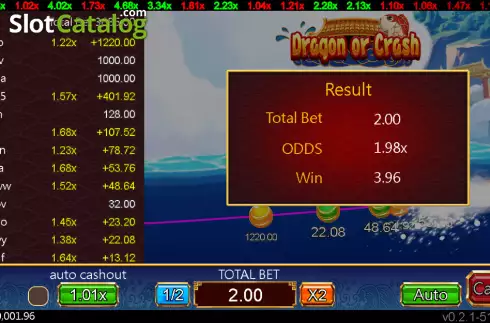 Скрин3. Dragon or Crash слот