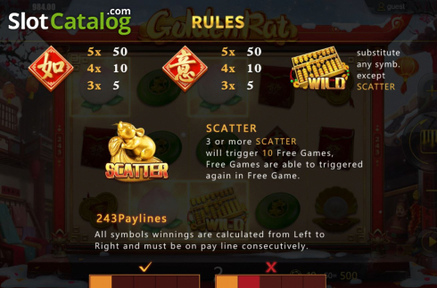 Скрин8. Golden Rat (Dream Tech) слот