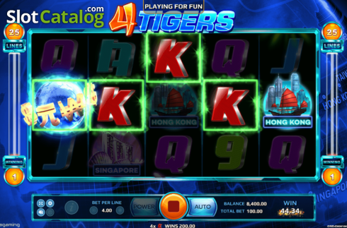 Скрин4. Four Tigers слот