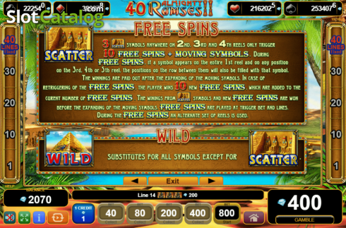 Скрин6. 40 Almighty Ramses II слот
