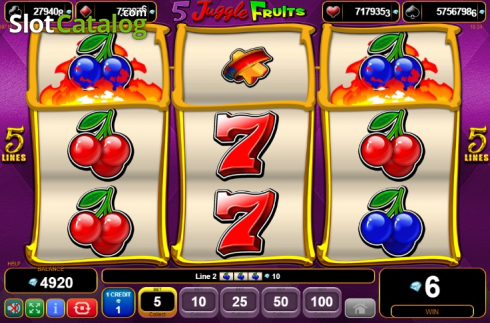 Скрин3. 5 Juggle Fruits слот
