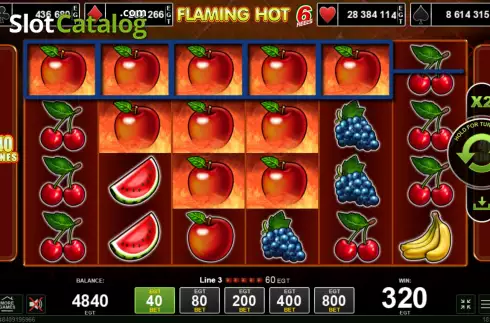 Скрин3. Flaming Hot 6 reels слот