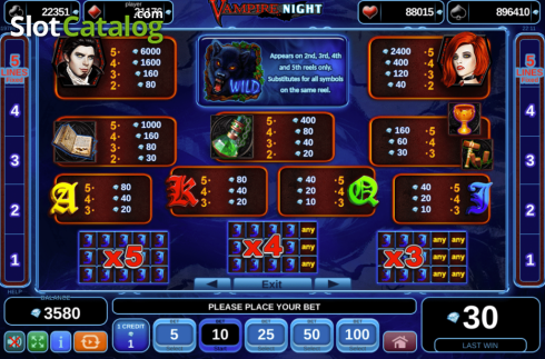 Скрин7. Vampire Night (Amusnet) слот