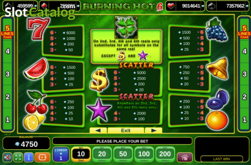 Скрин6. Burning Hot 6 Reels слот