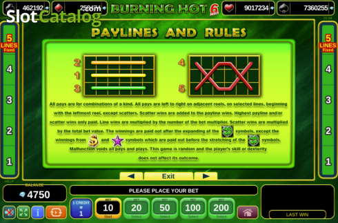Скрин9. Burning Hot 6 Reels слот
