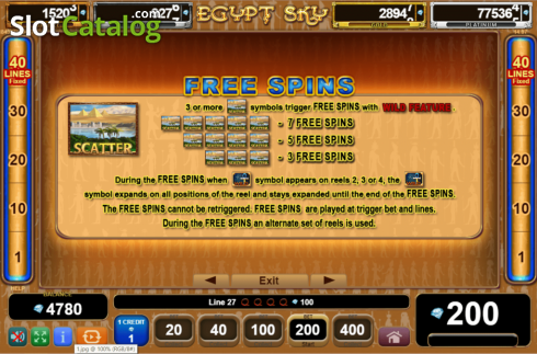Скрин6. Egypt Sky Egypt Quest слот