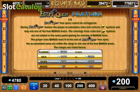 Скрин8. Egypt Sky Egypt Quest слот