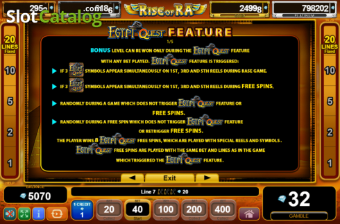 Скрин6. Rise of Ra: Egypt Quest слот