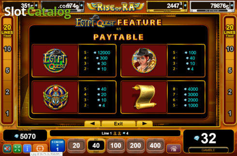 Скрин9. Rise of Ra: Egypt Quest слот