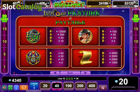 Скрин6. Circus Brilliant Egypt Quest слот