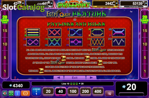 Скрин7. Circus Brilliant Egypt Quest слот