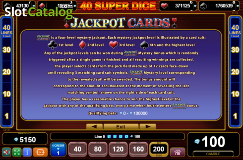 Скрин9. 40 Super Dice слот