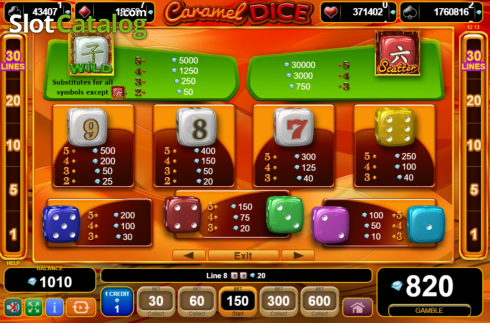 Скрин7. Caramel Dice слот