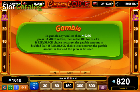 Скрин8. Caramel Dice слот
