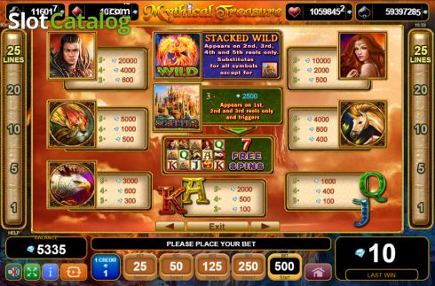 Скрин9. Mythical Treasure слот