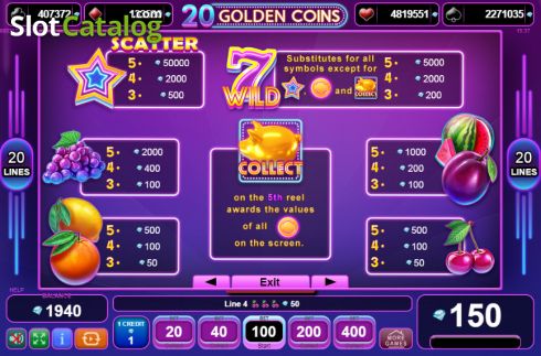Скрин8. 20 Golden Coins слот