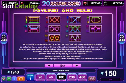 Скрин9. 20 Golden Coins слот