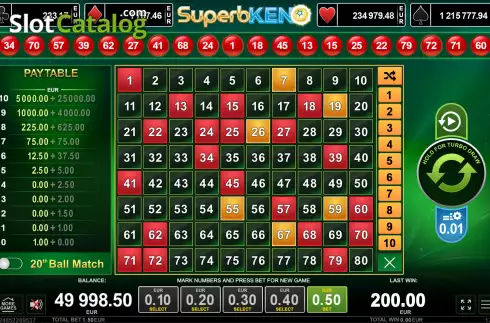 Скрин3. Superb Keno слот
