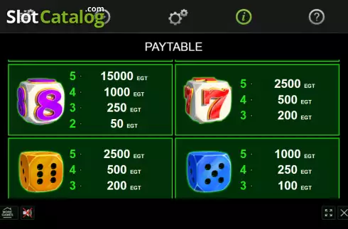 Скрин7. Bulky Dice слот