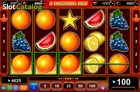 Скрин7. 5 Dazzling Hot (Amusnet) слот