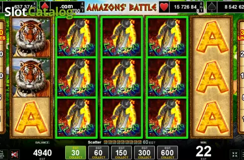 Скрин6. Amazons' Battle (Amusnet) слот