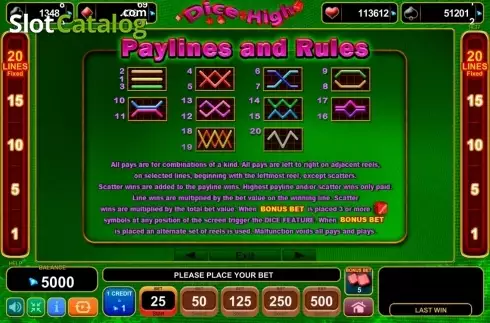 Скрин6. Dice High слот