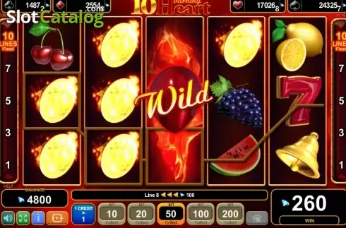Скрин3. 10 Burning Heart (Amusnet) слот