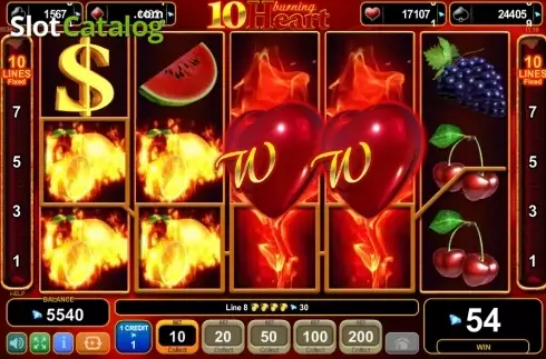 Скрин4. 10 Burning Heart (Amusnet) слот