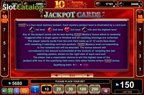 Скрин7. 10 Burning Heart (Amusnet) слот