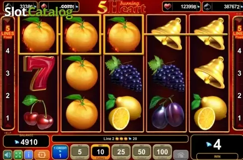 Скрин3. 5 Burning Heart (Amusnet) слот