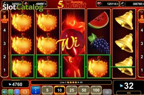 Скрин4. 5 Burning Heart (Amusnet) слот