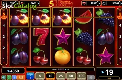 Скрин5. 5 Burning Heart (Amusnet) слот