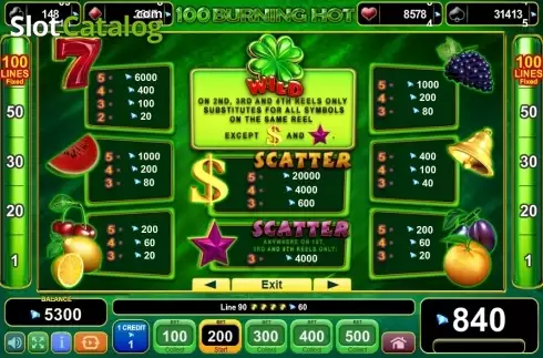 Скрин5. 100 Burning Hot слот