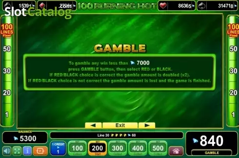 Скрин6. 100 Burning Hot слот
