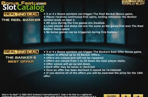 Скрин6. Deal or no Deal World слот