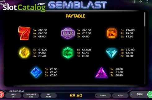Скрин6. Gemblast (Endorphina) слот