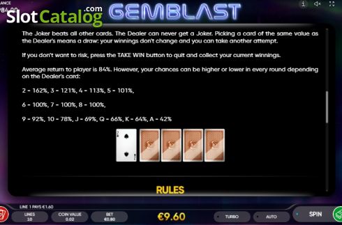 Скрин8. Gemblast (Endorphina) слот