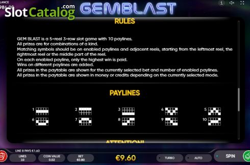 Скрин9. Gemblast (Endorphina) слот