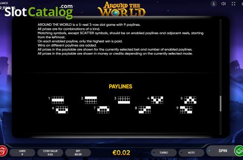Скрин9. Around The World (Endorphina) слот