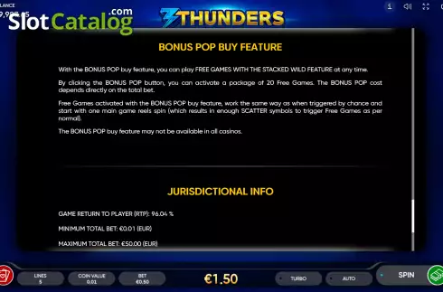 Скрин7. 3 Thunders слот