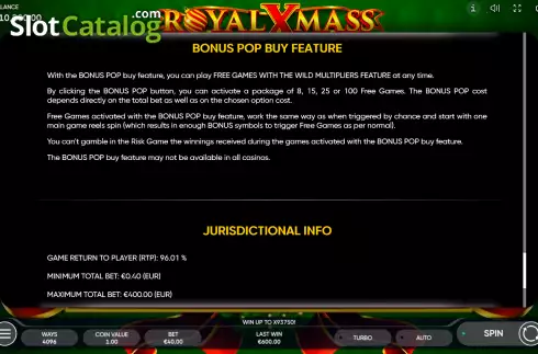Скрин6. Royal Xmass слот
