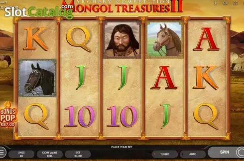 Скрин2. Mongol Treasures II: Archery Competition слот