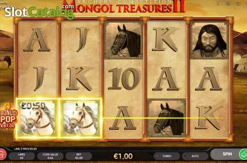 Скрин3. Mongol Treasures II: Archery Competition слот