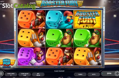 Скрин2. Rooster Fury Dice слот