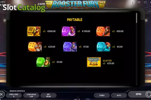 Скрин6. Rooster Fury Dice слот
