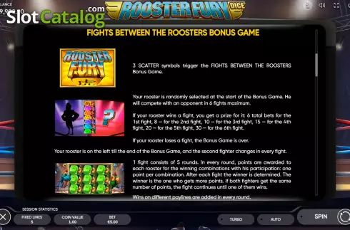 Скрин7. Rooster Fury Dice слот