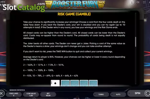Скрин8. Rooster Fury Dice слот