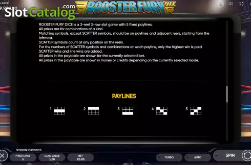 Скрин9. Rooster Fury Dice слот