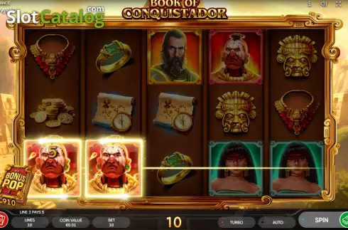 Скрин3. Book of Conquistador слот