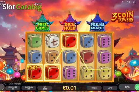 Скрин3. 3 Coin Towers Dice слот